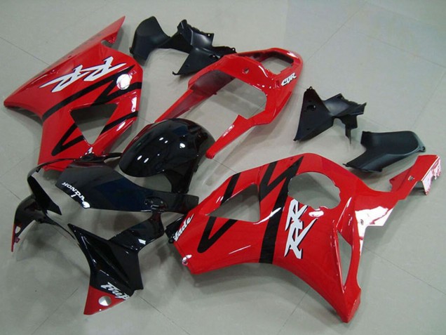 Honda CBR900RR 954 Motorrad Verkleidung 2002-2003 - Rot Glanzendes Schwarz Streifen