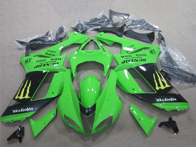 Kawasaki ZX6R Motorrad Verkleidung 2007-2008 - Weiss Blau Ninja
