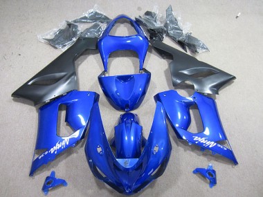 Kawasaki ZX6R Motorrad Verkleidung 2005-2006 - Blau Matt Schwarz