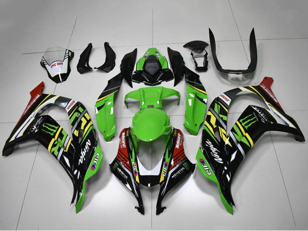 Kawasaki ZX10R Motorrad Verkleidung 2016-2020 - Grun Gelb Rot Weiss Schwarz Monster