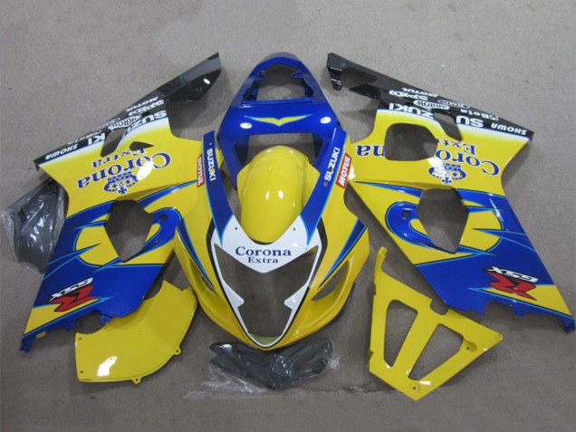 Suzuki GSXR 600 Motorrad Verkleidung 2004-2005 - Gelb Blau Weiss Schwarz Corona Extra