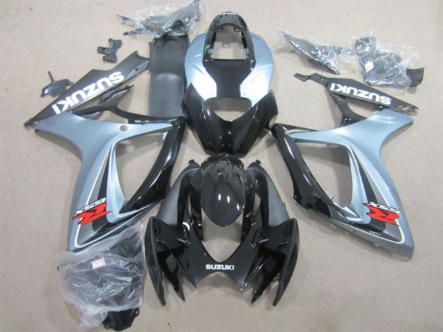 Suzuki GSXR 600 Motorrad Verkleidung 2006-2007 - Grau Glanzendes Schwarz