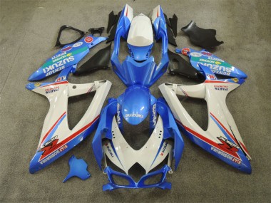 Suzuki GSXR 600 Motorrad Verkleidung 2008-2010 - Weiss Blau Rot Grun
