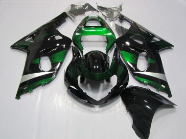 Suzuki GSXR 750 Motorrad Verkleidung 2001-2003 - Glanzendes Schwarz Grun Silber