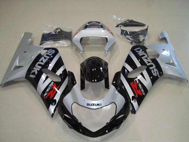 Suzuki GSXR 750 Motorrad Verkleidung 2001-2003 - Silber Glanzendes Schwarz
