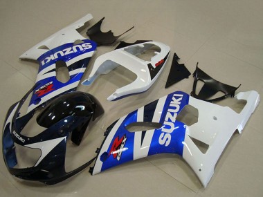 Suzuki GSXR 750 Motorrad Verkleidung 2001-2003 - Weiss Blau Glanzendes Schwarz Rot