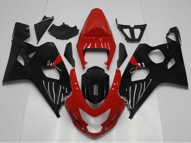 Suzuki GSXR 750 Motorrad Verkleidung 2004-2005 - Rot Glanzendes Schwarz