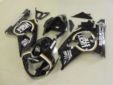 Suzuki GSXR 750 Motorrad Verkleidung 2004-2005 - Glanzendes Schwarz Weiss Lucky Strike Motul