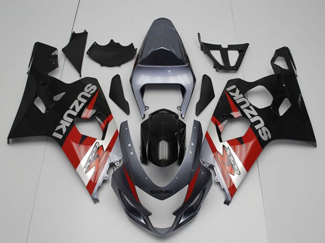 Suzuki GSXR 750 Motorrad Verkleidung 2004-2005 - Silber Grau Rot Schwarz
