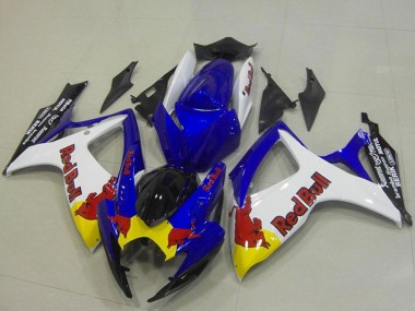 Suzuki GSXR 750 Motorrad Verkleidung 2006-2007 - Blau Weiss Gelb Red Bull