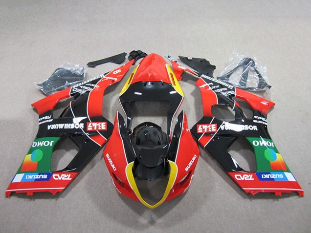 Suzuki GSXR 1000 Motorrad Verkleidung 2003-2004 - Rot Gelb Grun Schwarz