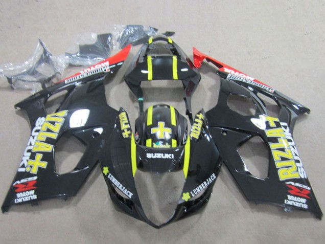 Suzuki GSXR 1000 Motorrad Verkleidung 2003-2004 - Glanzendes Schwarz Rot Gelb Rizla