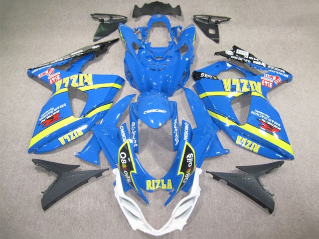 Suzuki GSXR 1000 Motorrad Verkleidung 2009-2016 - Blau Gelb Rizla Q8 Oils