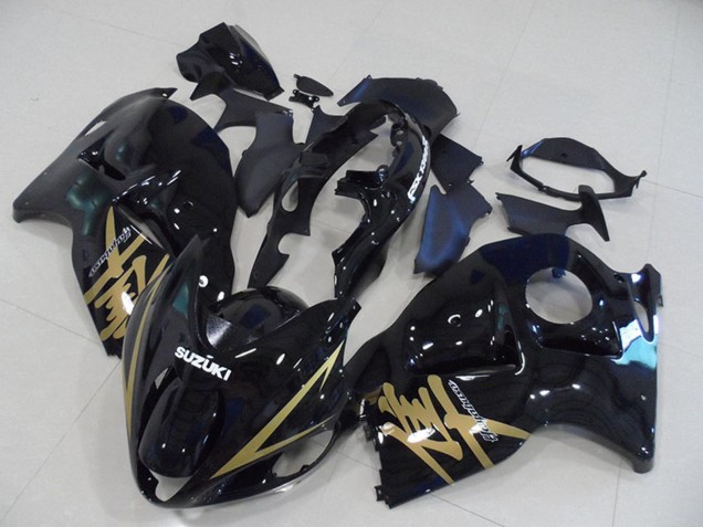 Suzuki GSXR 1300 Hayabusa Motorrad Verkleidung 1996-2007 - Glanzendes Schwarz Gold Aufkleber