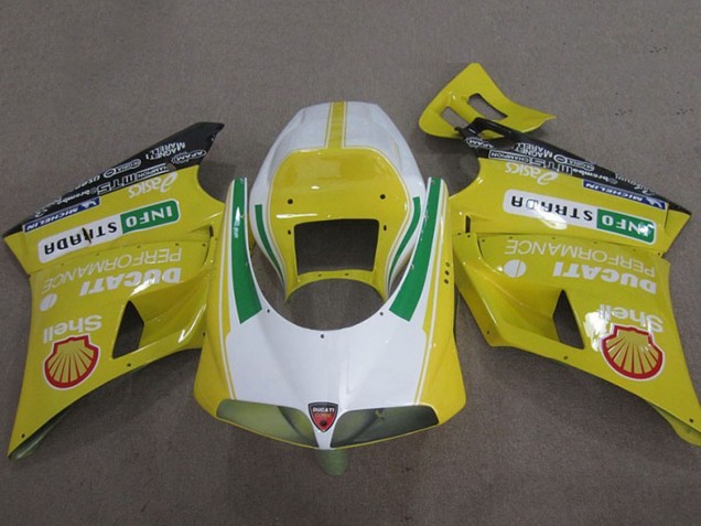 Ducati 748 Motorrad Verkleidung 1993-2005 - Gelb Weiss Grun Shell Info Strrda