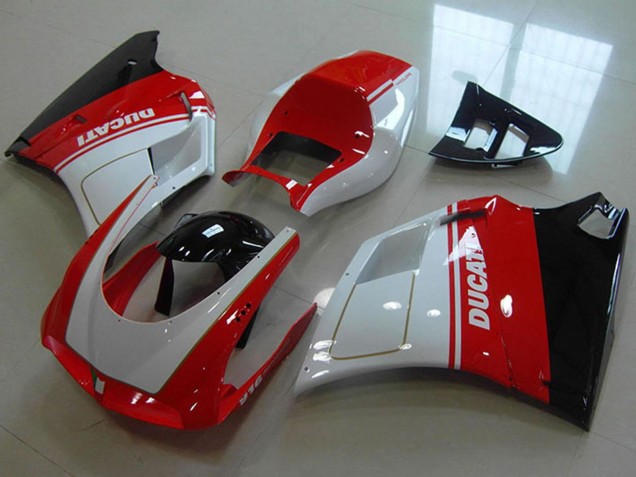 Ducati 916 Motorrad Verkleidung 1993-2005 - Weiss Rot Glanzendes Schwarz