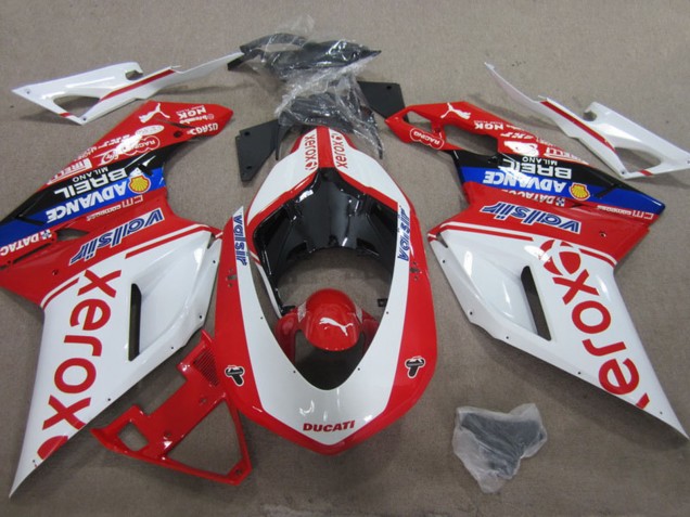 Ducati 1098 Motorrad Verkleidung 2007-2014 - Weiss Rot Blau Schwarz Valsir Xerox