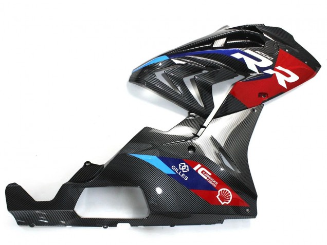 BMW S1000RR Motorrad Verkleidung 2015-2016 - Blau Rot Carbonfaser