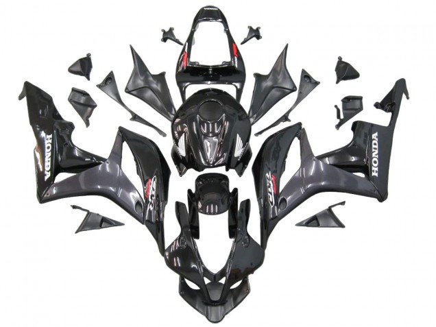 Honda CBR600RR Motorrad Verkleidung 2007-2008 - Grau Glanzendes Schwarz mit Aufkleber