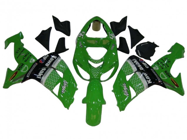 Kawasaki ZX10R Motorrad Verkleidung 2006-2007 - Grun Weiss Schwarz Elf