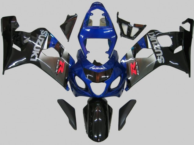 Suzuki GSXR 600/750 Motorrad Verkleidung 2004-2005 - Blau Grau Glanzendes Schwarz