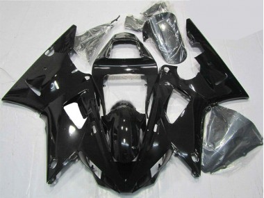 R1 2000-2001 Motorrad Verkleidungen - Glänzend Schwarz