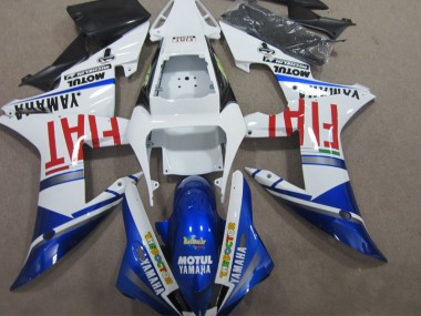 R1 2002-2003 Motorrad Verkleidungen - Blau Weiß Motul Fiat
