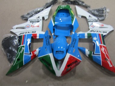R1 2002-2003 Motorrad Verkleidungen - BlauSchwarz Motul