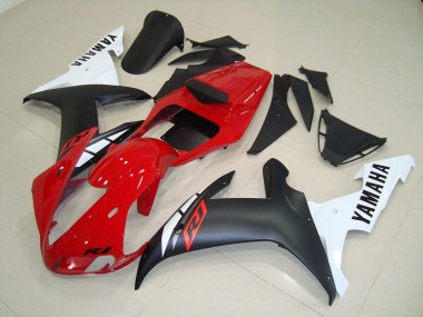R1 2002-2003 Motorrad Verkleidungen - Matt Schwarz Rot