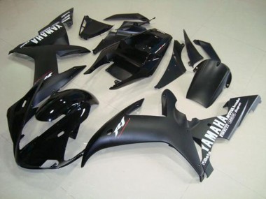 R1 2002-2003 Motorrad Verkleidungen - Matt SchwarzWeiß