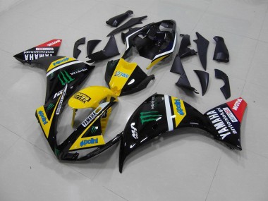 R1 2012-2014 Motorrad Verkleidungen - Gelb Schwarz Monster