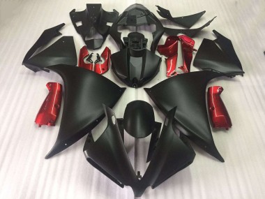 R1 2012-2014 Motorrad Verkleidungen - Matt Schwarz Glänzend Rot