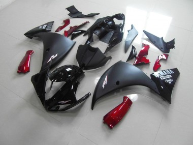 R1 2012-2014 Motorrad Verkleidungen - Matt Schwarz Rot