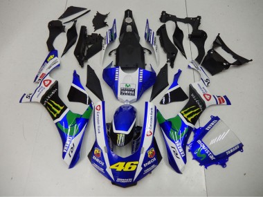 R1 2015-2019 Motorrad Verkleidungen - Blau Blau Weiß ENEOS Movistar 46