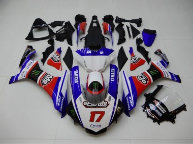R1 2015-2019 Motorrad Verkleidungen - Blau Rot KGN 17