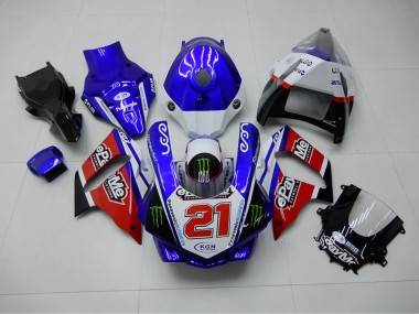 R1 2015-2019 Motorrad Verkleidungen - Blau Rot KGN 21