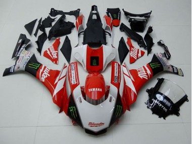 R1 2015-2019 Motorrad Verkleidungen - Rot Weiß Monster