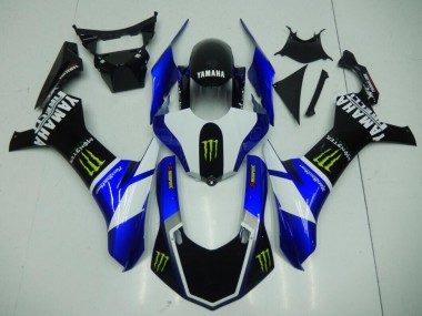 R1 2015-2019 Motorrad Verkleidungen - Schwarz Blaus Monster