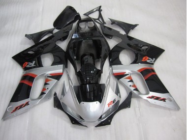 R6 1998-2002 Motorrad Verkleidung - Schwarz Silber