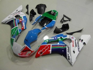 R6 1998-2002 Motorrad Verkleidungen - Blau Weiß Grün Rot Wudy Motul Dunlop