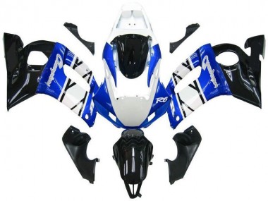 R6 1998-2002 Motorrad Verkleidungen - Blau schwarze Champions