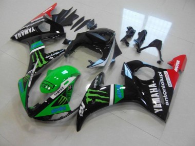 R6 2003-2005 Motorrad Verkleidungen - Grünes Monster