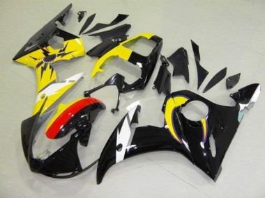 R6 2003-2005 Motorrad Verkleidungen - Mond Schwarz Gelb