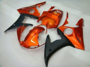R6 2003-2005 Motorrad Verkleidungen - Orange Schwarz