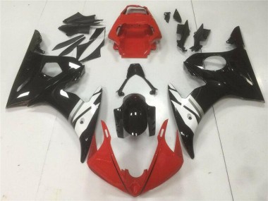 R6 2003-2005 Motorrad Verkleidungen - Rot Schwarz Weiß
