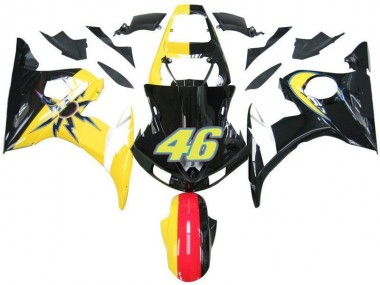 R6 2003-2005 Motorrad Verkleidungen - Schwarz Gelb Nr. 46