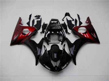 R6 2003-2005 Motorrad Verkleidungen - Schwarz Rot