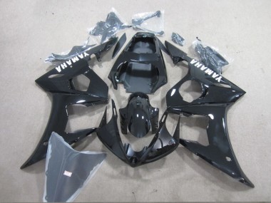 R6 2003-2005 Motorrad Verkleidungen - Schwarz Weiß Aufkleber