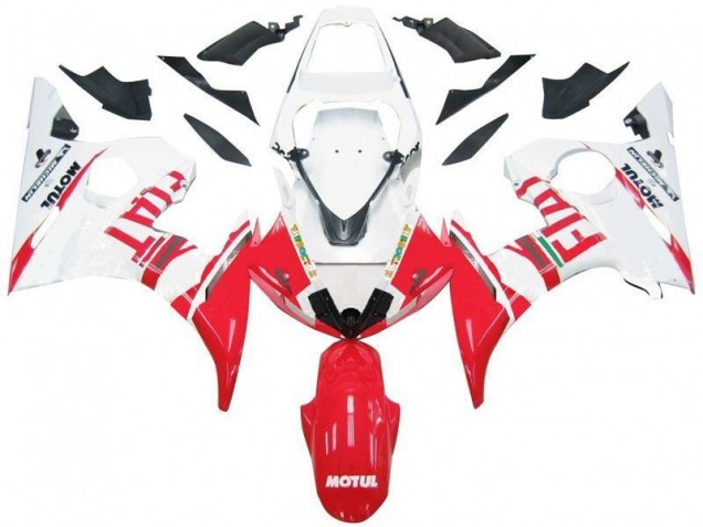 R6 2003-2005 Motorrad Verkleidungen - Weiß Rot Fiat