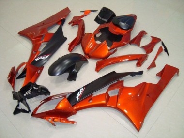 R6 2006-2007 Motorrad Verkleidung - Orange Matt schwarz